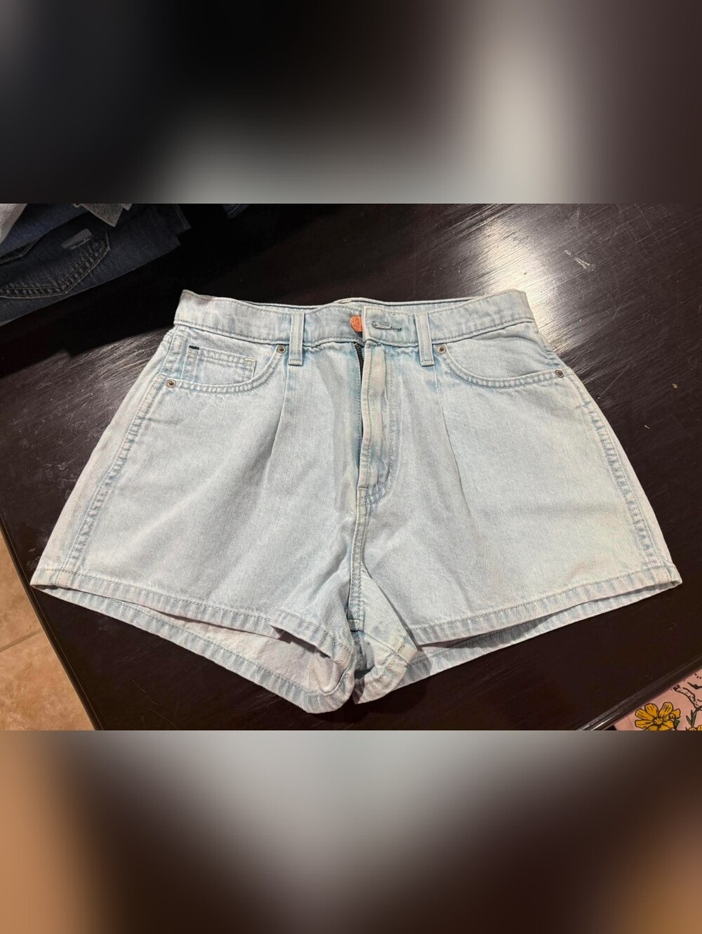 High-Rise Light Blue Denim Jean Shorts